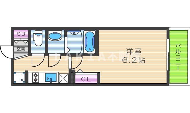 エステムプラザ福島ジェネル(1K/7階)の間取り写真