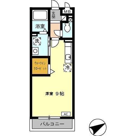セジュール恩田(ワンルーム/1階)の間取り写真