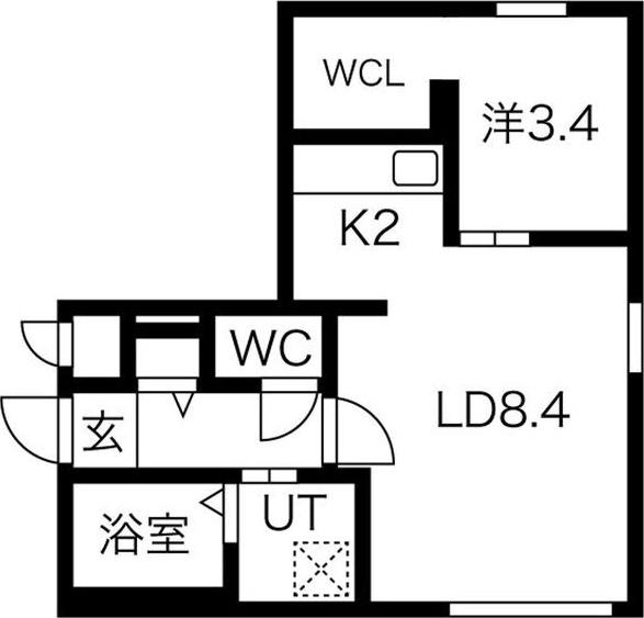 EMMA(1LDK/2階)の間取り写真