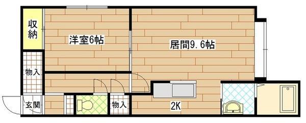 ＪＲ宗谷本線 新旭川駅 徒歩10分 2階建 築25年(1LDK/1階)の間取り写真