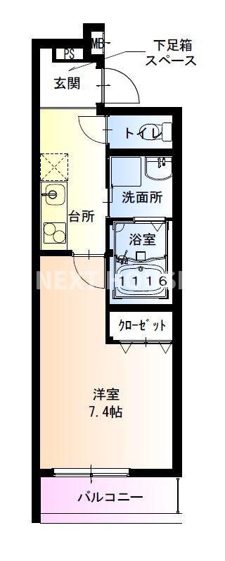 フジパレス西住之江イースト(1K/3階)の間取り写真