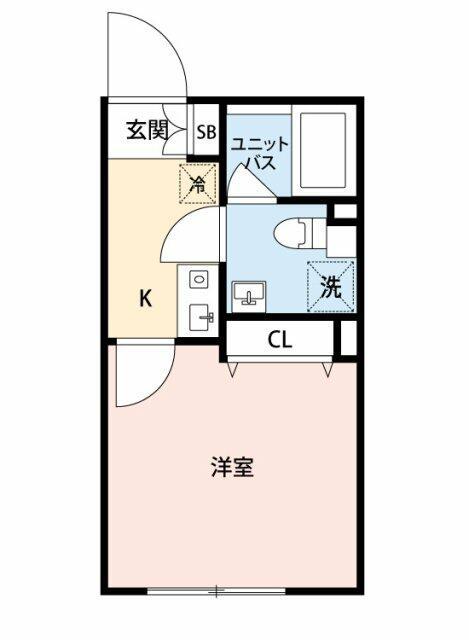LUDENS北千住(1K/2階)の間取り写真