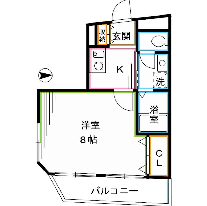 メゾンハギワラ(1K/7階)の間取り写真