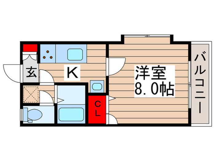 ライズィングハイツ(1K/1階)の間取り写真