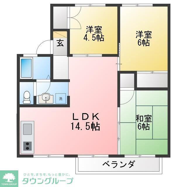 クレヨンハウス(3LDK/1階)の間取り写真