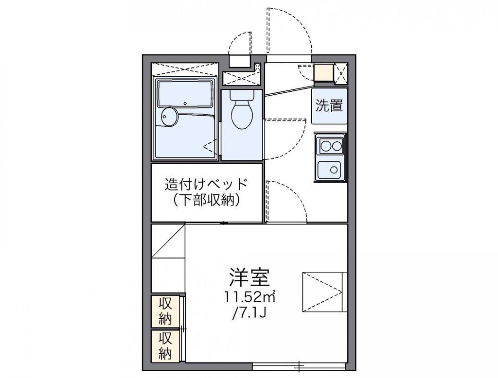 レオパレスルーナスペランツァ(1K/2階)の間取り写真