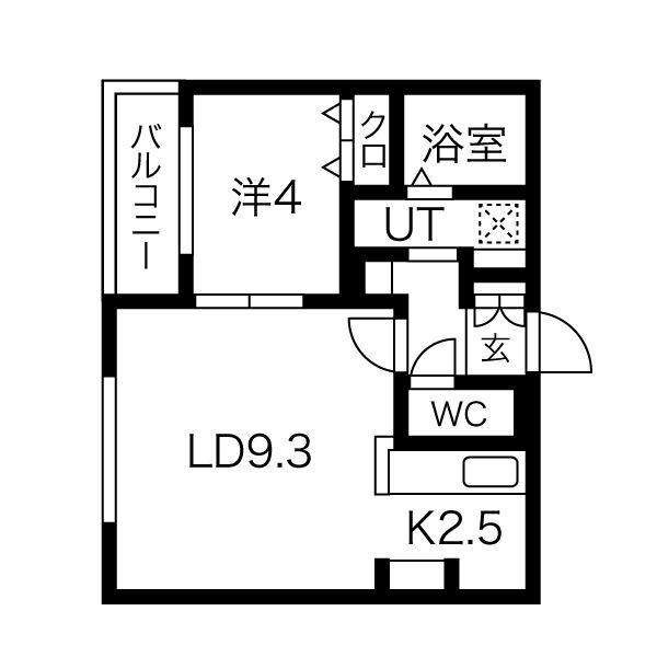 MAISON DE L(1LDK/3階)の間取り写真