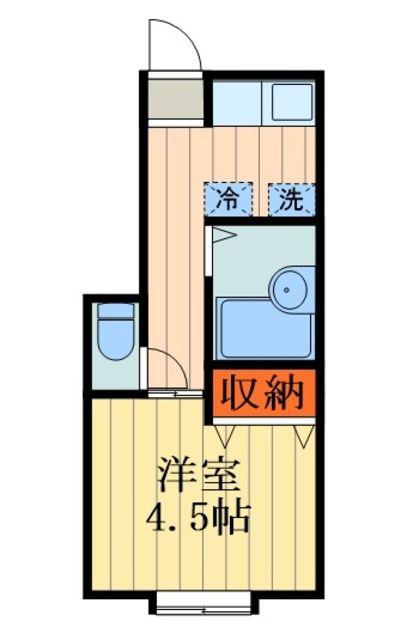 MELDIA与野本町(1K/1階)の間取り写真