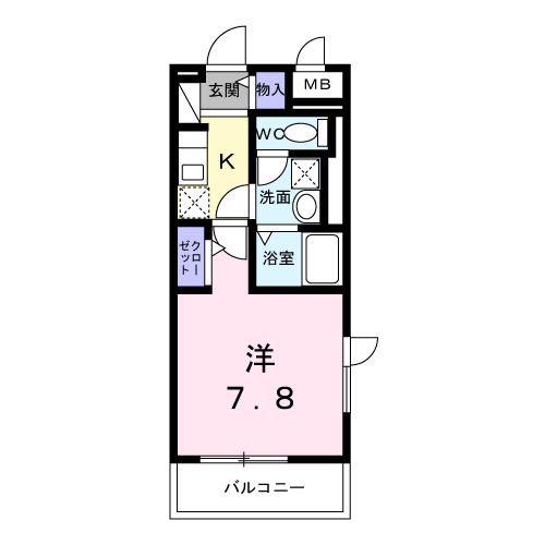 ミステル(1K/3階)の間取り写真