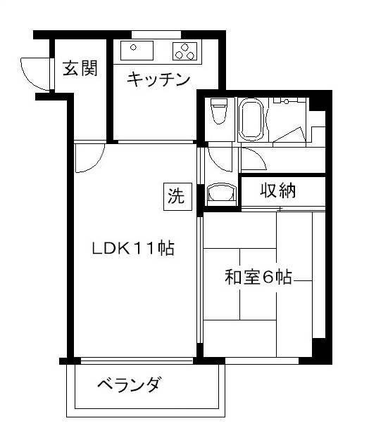 赤坂リキマンション(1LDK/3階)の間取り写真