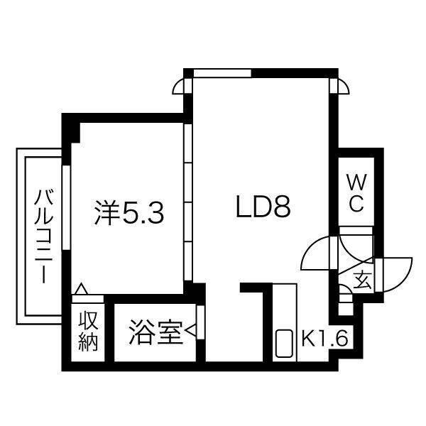 ラトゥール18(1LDK/6階)の間取り写真