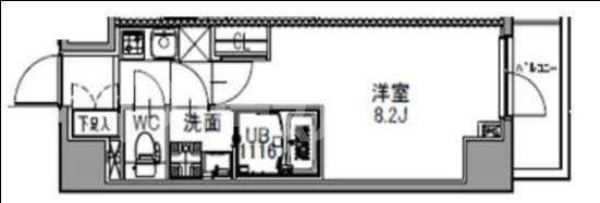 S-RESIDENCE王子ウエスト(1K/2階)の間取り写真