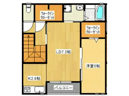 メゾン・ドルチェA(1LDK/2階)の間取り写真