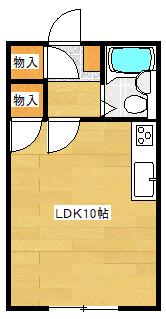 シャンポール中田(ワンルーム/1階)の間取り写真