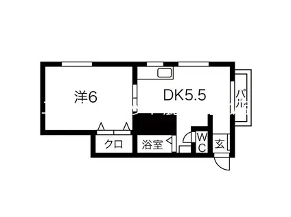 福丸ビル(1K/3階)の間取り写真