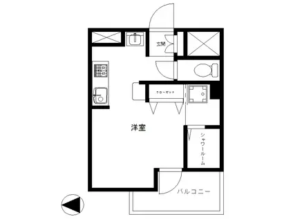 ヴェリエーロ(ワンルーム/8階)の間取り写真