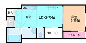 STATION(1LDK/1階)の間取り写真