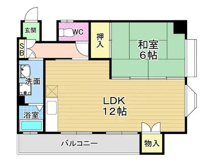 カーサ中島(1LDK/4階)の間取り写真