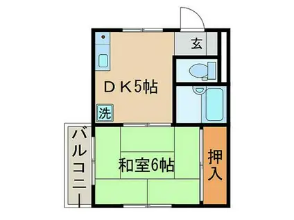 NK第9マンション(1DK/1階)の間取り写真