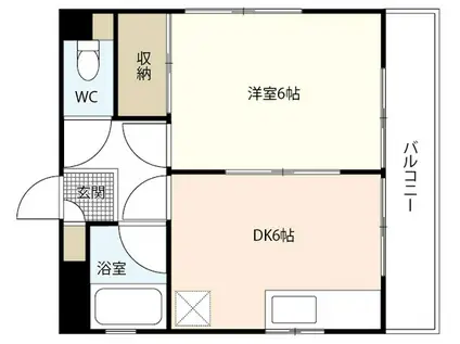 ベルメゾン・ドレミ(1DK/3階)の間取り写真