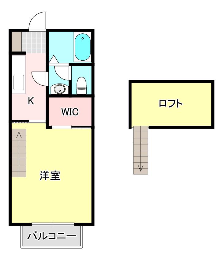 クレストII(1K/2階)の間取り写真