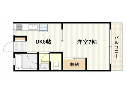 シトラス比治山本町(1DK/4階)の間取り写真