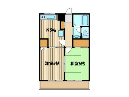 コーポチェリー(2K/2階)の間取り写真