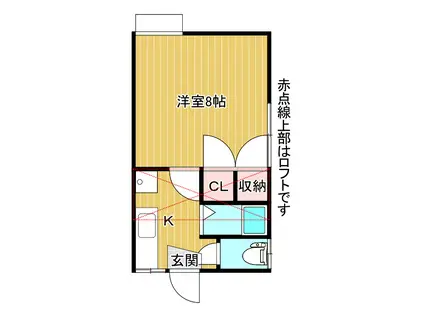 ライラックハイツ(1K/2階)の間取り写真