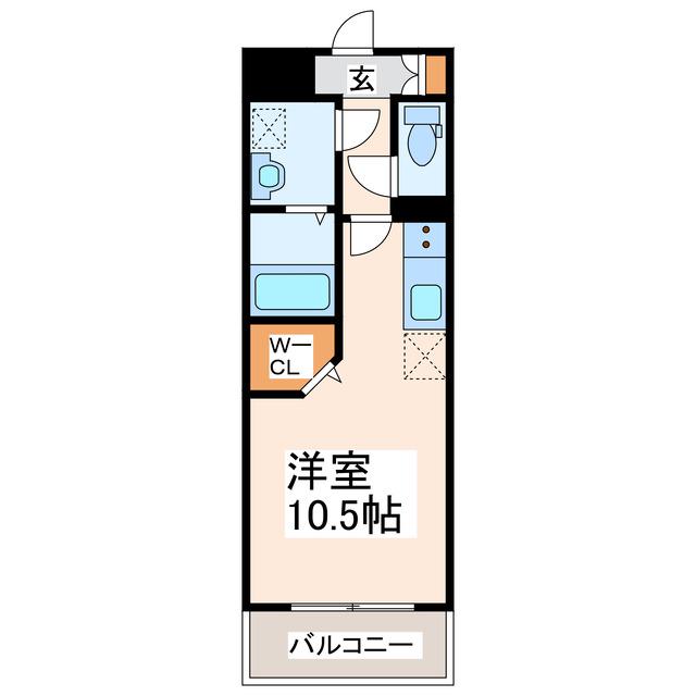 SQUARE新町(ワンルーム/5階)の間取り写真