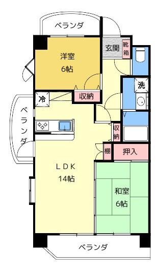グランメール呼続(2LDK/2階)の間取り写真
