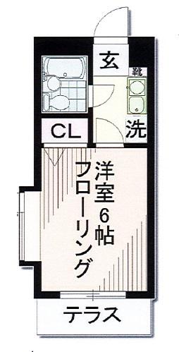 グリーンレーン桜上水(1K/1階)の間取り写真