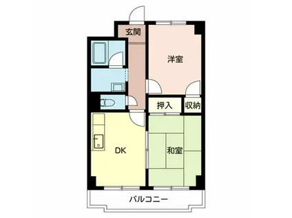 ラクール上小阪(2DK/2階)の間取り写真