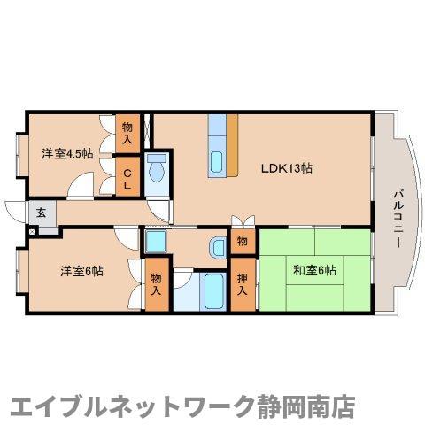 高田レジデンス(3LDK/2階)の間取り写真