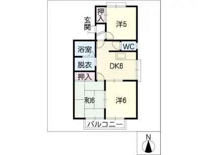 高田橋ハイツ(3DK/2階)の間取り写真