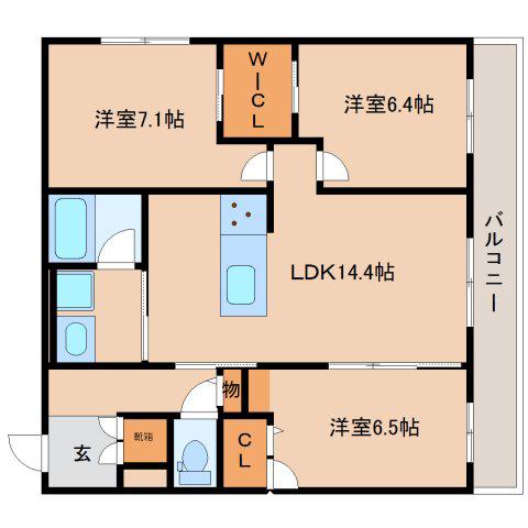 DREAMIOII(3LDK/2階)の間取り写真