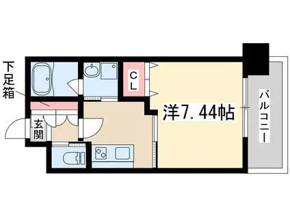 レジディア新大阪Ⅱ(1K/2階)の間取り写真