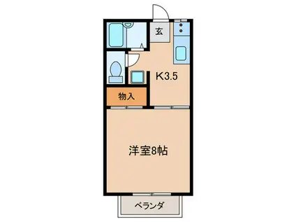 コーポ浅井C(1K/1階)の間取り写真