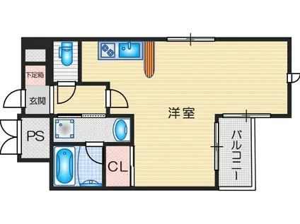 ハイムタケダT9(ワンルーム/9階)の間取り写真