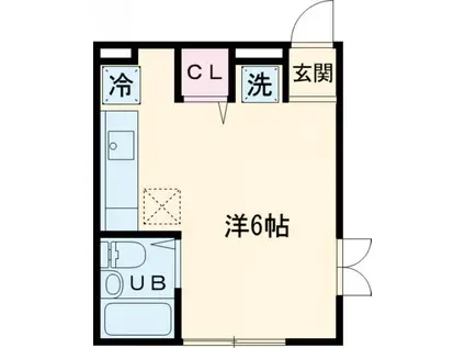 メゾン上野毛(ワンルーム/2階)の間取り写真
