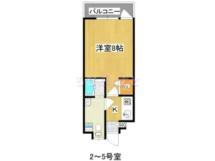 大産スカイマンション平尾(1K/13階)の間取り写真