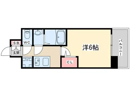 エグゼ江坂(1K/4階)の間取り写真