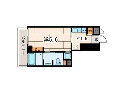 横浜翠葉BUILDINGI(1K/8階)の間取り写真