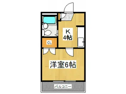 三友ハウス(1K/2階)の間取り写真