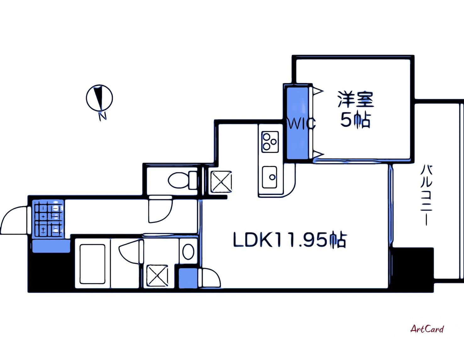 BAUHAUS大手町 NO.17(1LDK/6階)の間取り写真