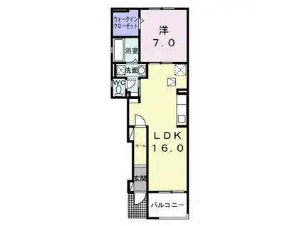 カームデイズ(1LDK/1階)の間取り写真