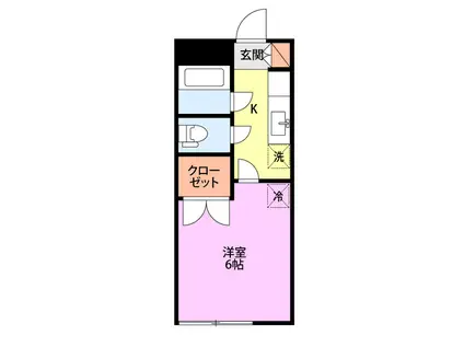 サザンコーポラス 1(1K/2階)の間取り写真