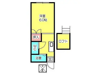 リゾートイン大宮(1K/2階)の間取り写真
