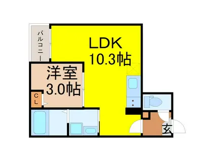 JACK ODAKAVII(1LDK/2階)の間取り写真
