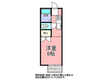 キャッスル・ハーモニー(ワンルーム/2階)の間取り写真