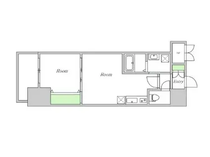 エスリードレジデンス江坂垂水町(1DK/9階)の間取り写真